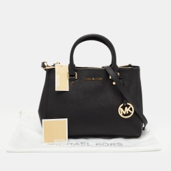 Pre Owned MICHAEL Michael Kors Black Leather Sutton Tote