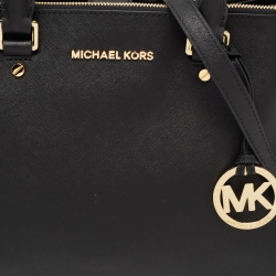 Pre Owned MICHAEL Michael Kors Black Leather Sutton Tote