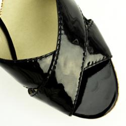 Pre Owned MICHAEL Michael Kors Black Patent Ankle Strap Sandals Size 38.5