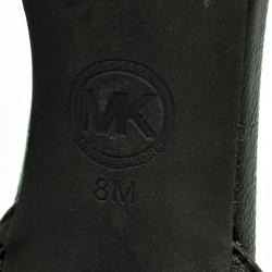 Pre Owned MICHAEL Michael Kors Black Leather Eleni Ankle Strap Sandals Size 38.5