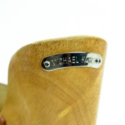 Pre Owned MICHAEL Michael Kors Tan Suede Easton Mules Size 38.5