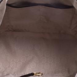 مملوكة مسبقًا Michael Michael Kors Dark Brown Python Embossed Signature Leather Jetset Tote