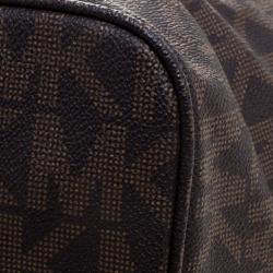 مملوكة مسبقًا Michael Michael Kors Dark Brown Python Embossed Signature Leather Jetset Tote