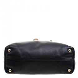 Pre Owned Michael Michael Kors Black Leather Shopper Tote