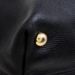 Pre Owned Michael Michael Kors Black Leather Shopper Tote