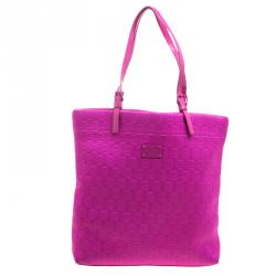 Pre Owned Michael Michael Kors Pink Embossed Neoprene  Jet Set Tote