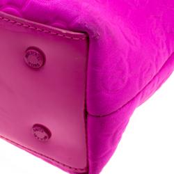 Pre Owned Michael Michael Kors Pink Embossed Neoprene  Jet Set Tote