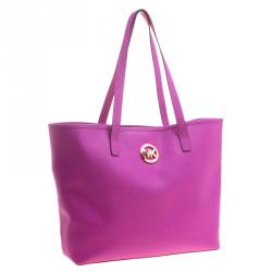 Pre Owned حقيبة يد مايكل كورس جلد وردية زاهية