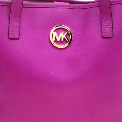 Pre Owned حقيبة يد مايكل كورس جلد وردية زاهية