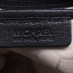 Pre Owned Michael Michael Kors Black Leather East West Hamilton Tote