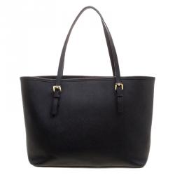 Pre Owned حقيبة يد مايكل كورس جيت سيت جلد أسود