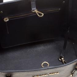 Pre Owned حقيبة يد مايكل كورس جيت سيت جلد أسود