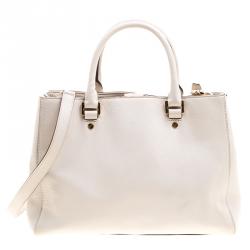 مملوكة مسبقًا  حقيبة مايكل كورس متوسطة جلد بيج فاتحة