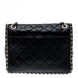 مملوكة مسبقًا حقيبة كتف مايكل كورس قلاب كارين كبيرة جلد مبطنة سوداء