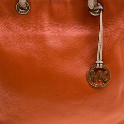 Pre Owned Michael Michael Kors Orange Leather Tote