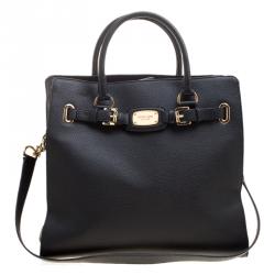 Pre Owned حقيبة يد مايكل كورس ايست ساوث هيميلتون جلد سوداء