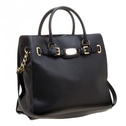 Pre Owned حقيبة يد مايكل كورس ايست ساوث هيميلتون جلد سوداء