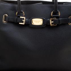 Pre Owned حقيبة يد مايكل كورس ايست ساوث هيميلتون جلد سوداء