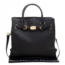 Pre Owned حقيبة يد مايكل كورس ايست ساوث هيميلتون جلد سوداء