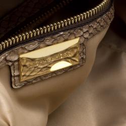 Pre Owned حقيبة مايكل كورس دزرت سكوربيوس كبيرة جلد نقش ثعبان ذهبية ميتالك