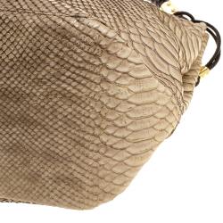 Pre Owned حقيبة مايكل كورس دزرت سكوربيوس كبيرة جلد نقش ثعبان ذهبية ميتالك