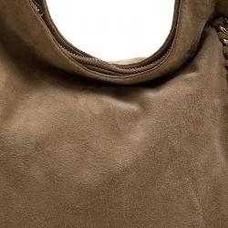 Pre Owned Michael Michael Kors Camel Suede Vienna Fringe Hobo