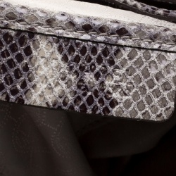 Pre Owned حقيبة يد مايكل مايكل كورس جت ست سلسلة جلد نقش ثعبان سوداء/ بيج