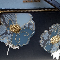 Pre Owned حقيبة يد مايكل مايكل كورس هيلي جلد كحلية