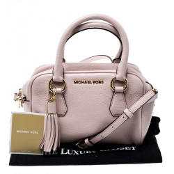 Pre Owned حقيبة مايكل مايكل كورس شراشيب بدفورد جلد وردية فاتحة