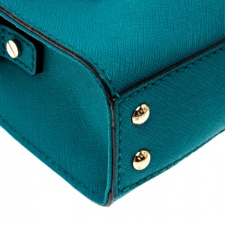 Pre Owned Michael Michael Kors Blue Saffiano Leather Mini Hamilton Crossbody Bag