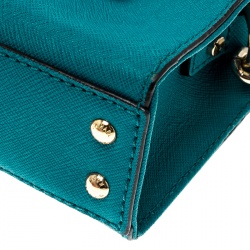 Pre Owned Michael Michael Kors Blue Saffiano Leather Mini Hamilton Crossbody Bag