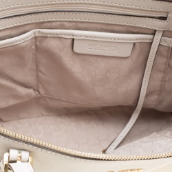 Pre Owned حقيبة يد مايكل مايكل كورس جت ست سحاب علوي جلد سافيانو بيج فاتحة