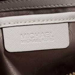 Pre Owned حقيبة يد مايكل مايكل كورس جت ست سحاب علوي جلد سافيانو بيج فاتحة