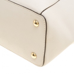 Pre Owned حقيبة يد مايكل مايكل كورس جت ست سحاب علوي جلد سافيانو بيج فاتحة