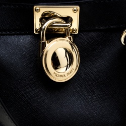 Pre Owned Michael Michael Kors Black Leather Hamilton Tote