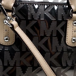 Pre Owned Michael Michael Kors Metallic Grey Mirror Signature Leather Satchel