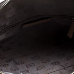 Pre Owned Michael Michael Kors Metallic Grey Mirror Signature Leather Satchel