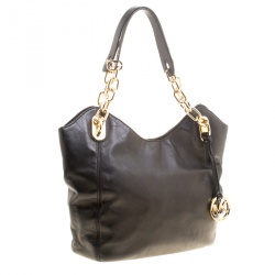 Pre Owned MICHAEL Michael Kors Black Leather Shoulder Bag