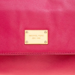 Pre Owned Michael Michael Kors Pink Leather Chain Clutch