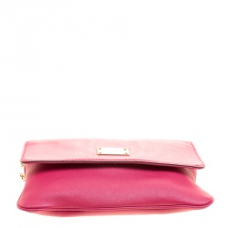 Pre Owned Michael Michael Kors Pink Leather Chain Clutch