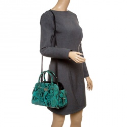 Pre Owned Michael Kors Green Python Gia Satchel