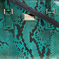 Pre Owned Michael Kors Green Python Gia Satchel