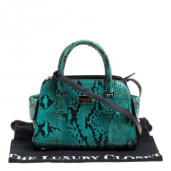Pre Owned Michael Kors Green Python Gia Satchel