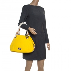 Pre Owned Michael Kors Yellow Canvas Anchor Tote