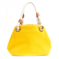 Pre Owned Michael Kors Yellow Canvas Anchor Tote