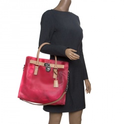 Pre Owned حقيبة يد مايكل كورس هاميلتون PVC حمراء كاندي