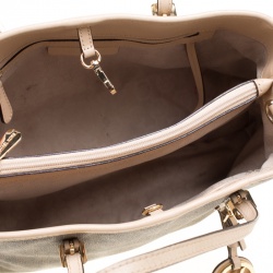 Pre Owned Michael Kors Brown Signature Coated Canvas Tote
