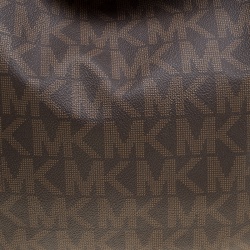 مملوكة مسبقًا Michael Kors Brown Signature Coated Canvas and Leather Fulton Hobo