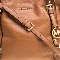Pre Owned Michael Michael Kors Brown Leather Buckle Strap Top Handle Bag