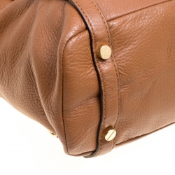 Pre Owned Michael Michael Kors Brown Leather Buckle Strap Top Handle Bag